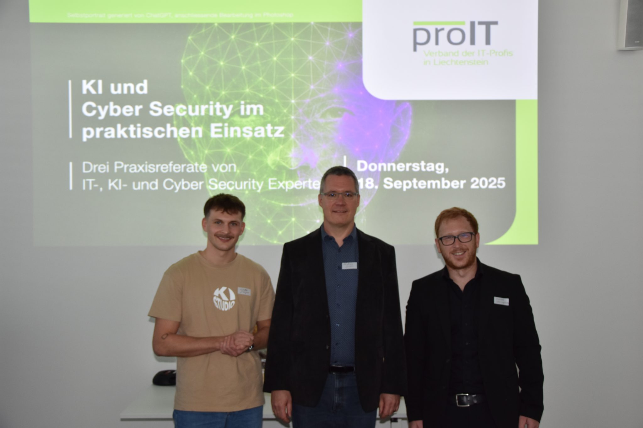 Referenten für KI und Cybersicherheit bei proIT-Veranstaltung in Liechtenstein.